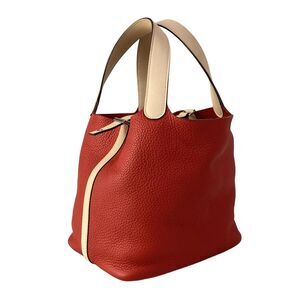Hermès Picotin Lock Touch MM Handbag Rouge Rose Eglantine Taurillon Clemence